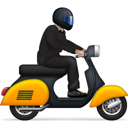 Man on scooter PNG image-11341